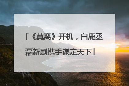 《莫离》开机，白鹿丞磊新剧携手谋定天下