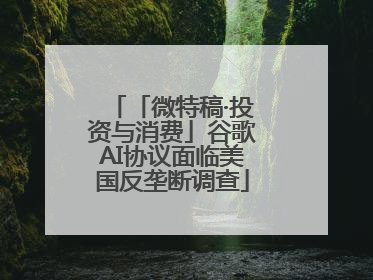 「微特稿·投资与消费」谷歌AI协议面临美国反垄断调查
