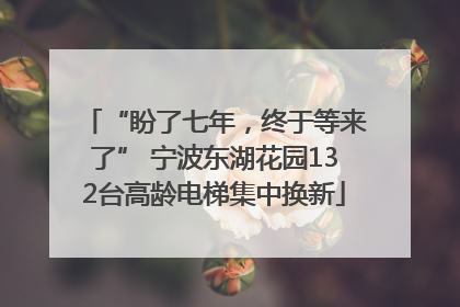 “盼了七年，终于等来了” 宁波东湖花园132台高龄电梯集中换新