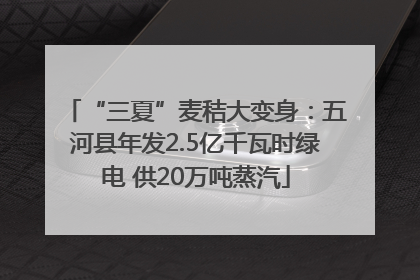 “三夏”麦秸大变身：五河县年发2.5亿千瓦时绿电 供20万吨蒸汽