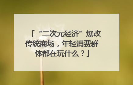 “二次元经济”爆改传统商场，年轻消费群体都在玩什么？