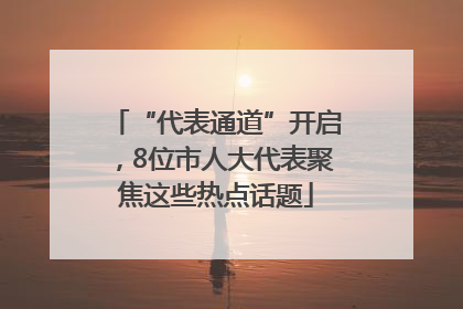 “代表通道”开启，8位市人大代表聚焦这些热点话题