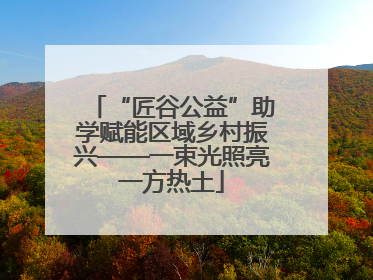 “匠谷公益”助学赋能区域乡村振兴——一束光照亮一方热土