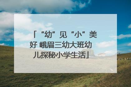 “幼”见“小”美好 峨眉三幼大班幼儿探秘小学生活