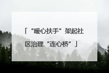 “暖心扶手”架起社区治理“连心桥”