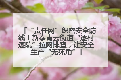 “责任网”织密安全防线！新泰青云街道“逐村逐院”拉网排查，让安全生产“无死角”