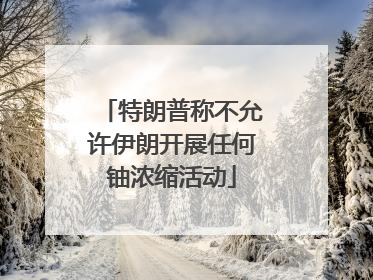 特朗普称不允许伊朗开展任何铀浓缩活动