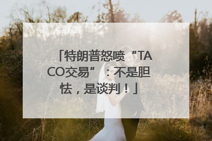 特朗普怒喷“TACO交易”：不是胆怯，是谈判！