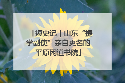 短史记｜山东“提学副使”亲自更名的平原闲道书院