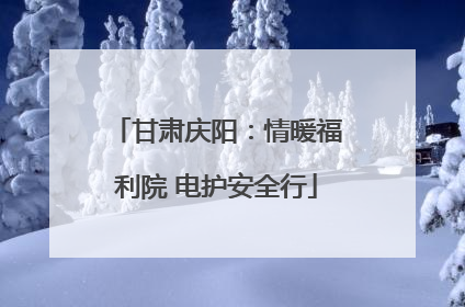甘肃庆阳：情暖福利院 电护安全行