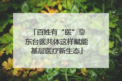 百姓有“医”靠 东台医共体这样赋能基层医疗新生态
