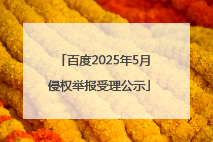 百度2025年5月侵权举报受理公示
