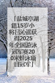 盐城亭湖籍15岁小将吕沁遥获得2025年全国游泳冠军赛200米蛙泳项目冠军