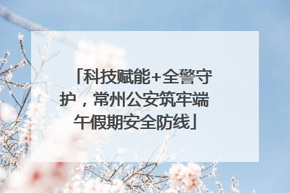 科技赋能+全警守护，常州公安筑牢端午假期安全防线