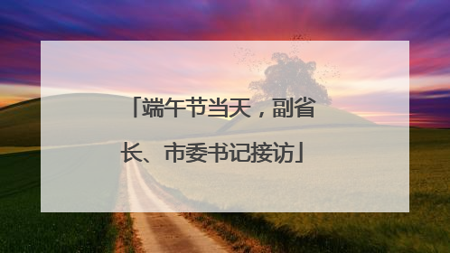 端午节当天，副省长、市委书记接访