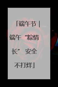 端午节｜端午“粽情长” 安全不打烊