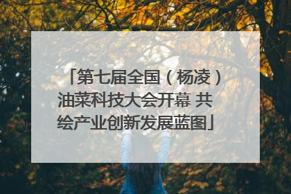 第七届全国（杨凌）油菜科技大会开幕 共绘产业创新发展蓝图