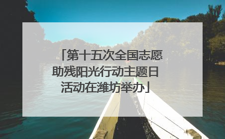 第十五次全国志愿助残阳光行动主题日活动在潍坊举办