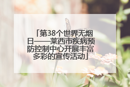 第38个世界无烟日——莱西市疾病预防控制中心开展丰富多彩的宣传活动