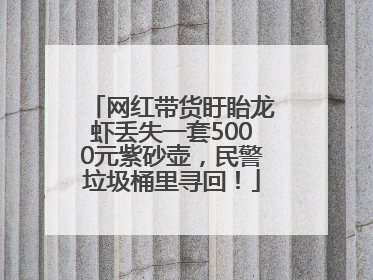 网红带货盱眙龙虾丢失一套5000元紫砂壶，民警垃圾桶里寻回！