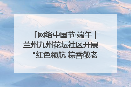 网络中国节·端午｜兰州九州花坛社区开展“红色领航 粽香敬老”端午主题活动