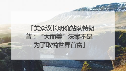 美众议长明确站队特朗普：“大而美”法案不是为了取悦世界首富