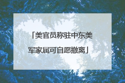 美官员称驻中东美军家属可自愿撤离