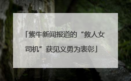 紫牛新闻报道的“救人女司机”获见义勇为表彰