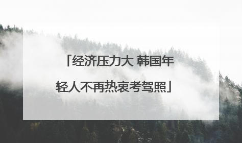 经济压力大 韩国年轻人不再热衷考驾照