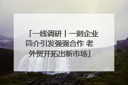 一线调研丨一则企业简介引发强强合作 老外贸开拓出新市场