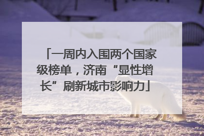 一周内入围两个国家级榜单，济南“显性增长”刷新城市影响力