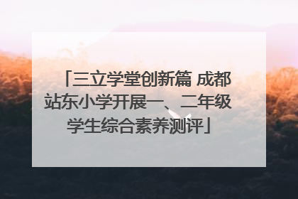 三立学堂创新篇 成都站东小学开展一、二年级学生综合素养测评