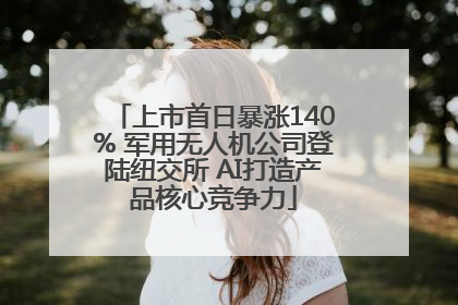 上市首日暴涨140% 军用无人机公司登陆纽交所 AI打造产品核心竞争力