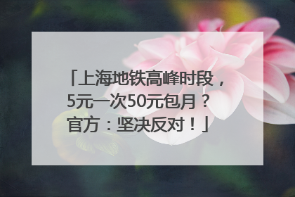 上海地铁高峰时段，5元一次50元包月？官方：坚决反对！