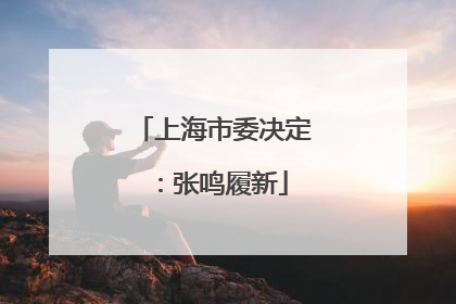 上海市委决定：张鸣履新