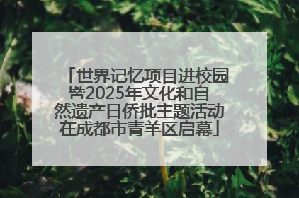 世界记忆项目进校园暨2025年文化和自然遗产日侨批主题活动在成都市青羊区启幕