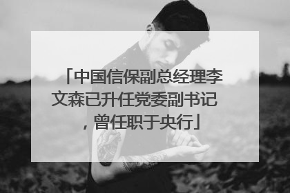 中国信保副总经理李文森已升任党委副书记，曾任职于央行