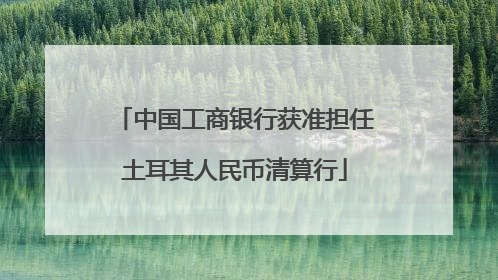 中国工商银行获准担任土耳其人民币清算行