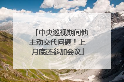中央巡视期间他主动交代问题！上月底还参加会议