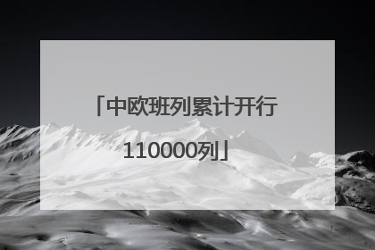 中欧班列累计开行110000列
