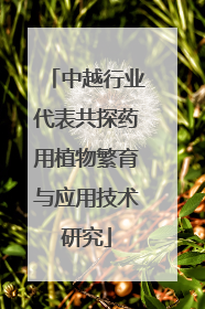 中越行业代表共探药用植物繁育与应用技术研究