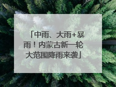 中雨、大雨+暴雨！内蒙古新一轮大范围降雨来袭