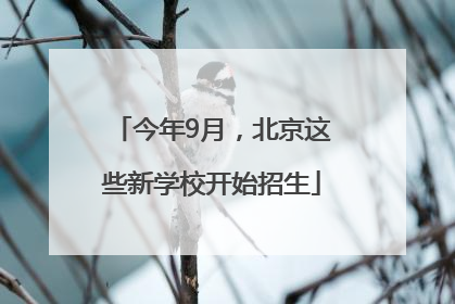 今年9月，北京这些新学校开始招生