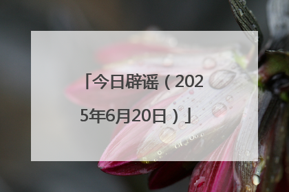 今日辟谣（2025年6月20日）