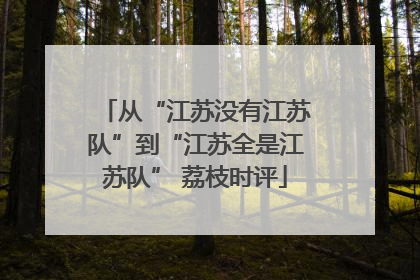 从“江苏没有江苏队”到“江苏全是江苏队” 荔枝时评