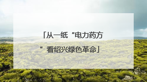 从一纸“电力药方”看绍兴绿色革命