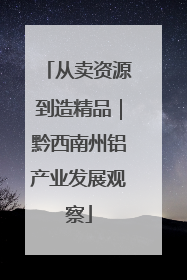 从卖资源到造精品｜黔西南州铝产业发展观察