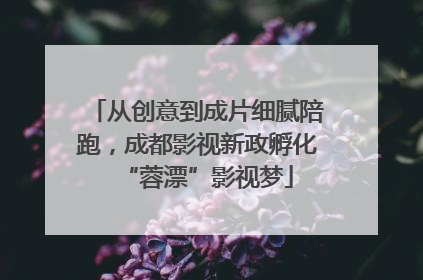 从创意到成片细腻陪跑，成都影视新政孵化“蓉漂”影视梦