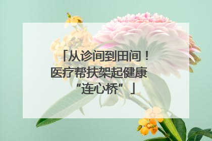 从诊间到田间！医疗帮扶架起健康“连心桥”