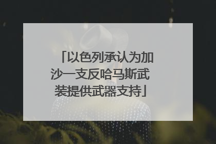 以色列承认为加沙一支反哈马斯武装提供武器支持